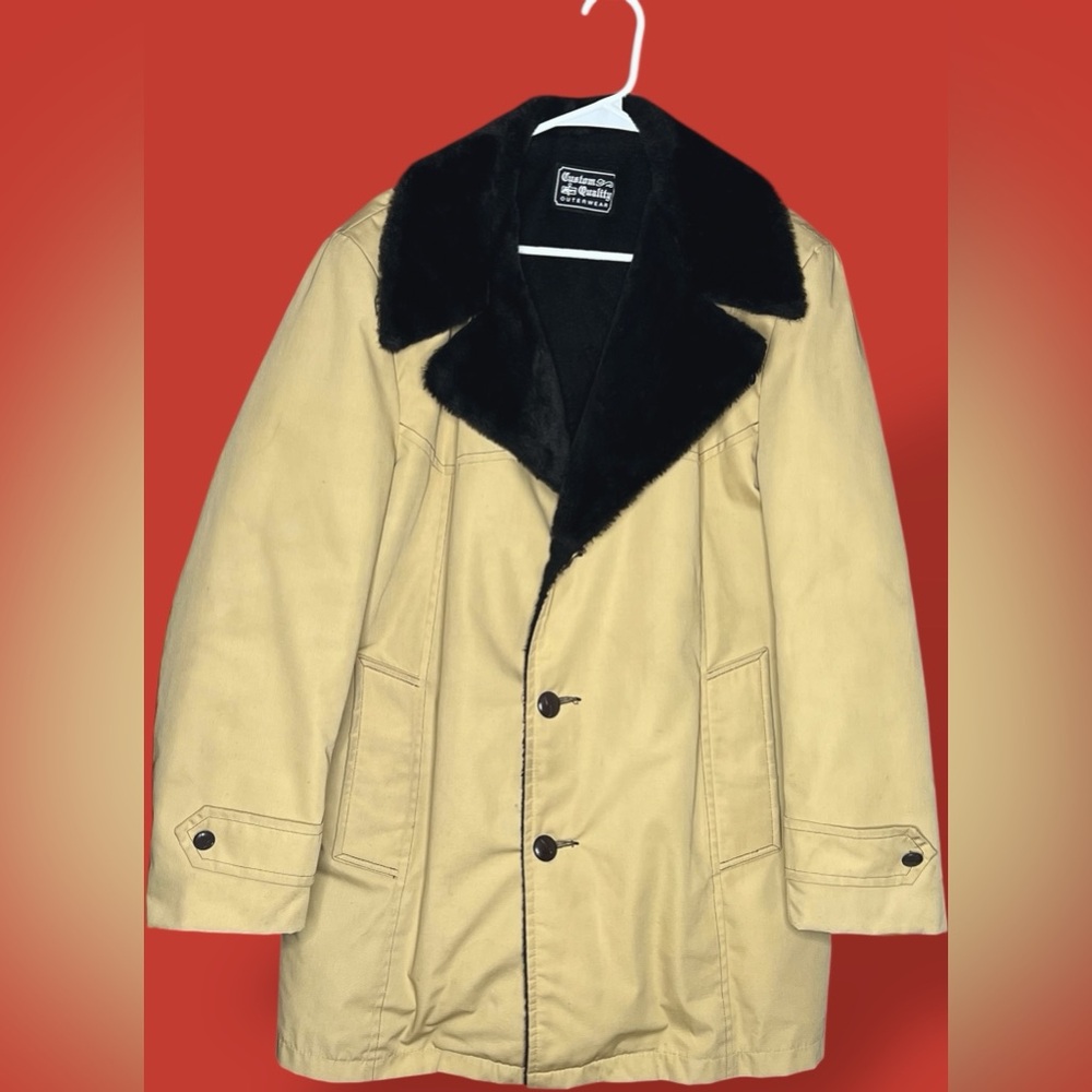 Vintage Kmart “Custom Quality” Faux Fur Lined Trench Coat (1970s)